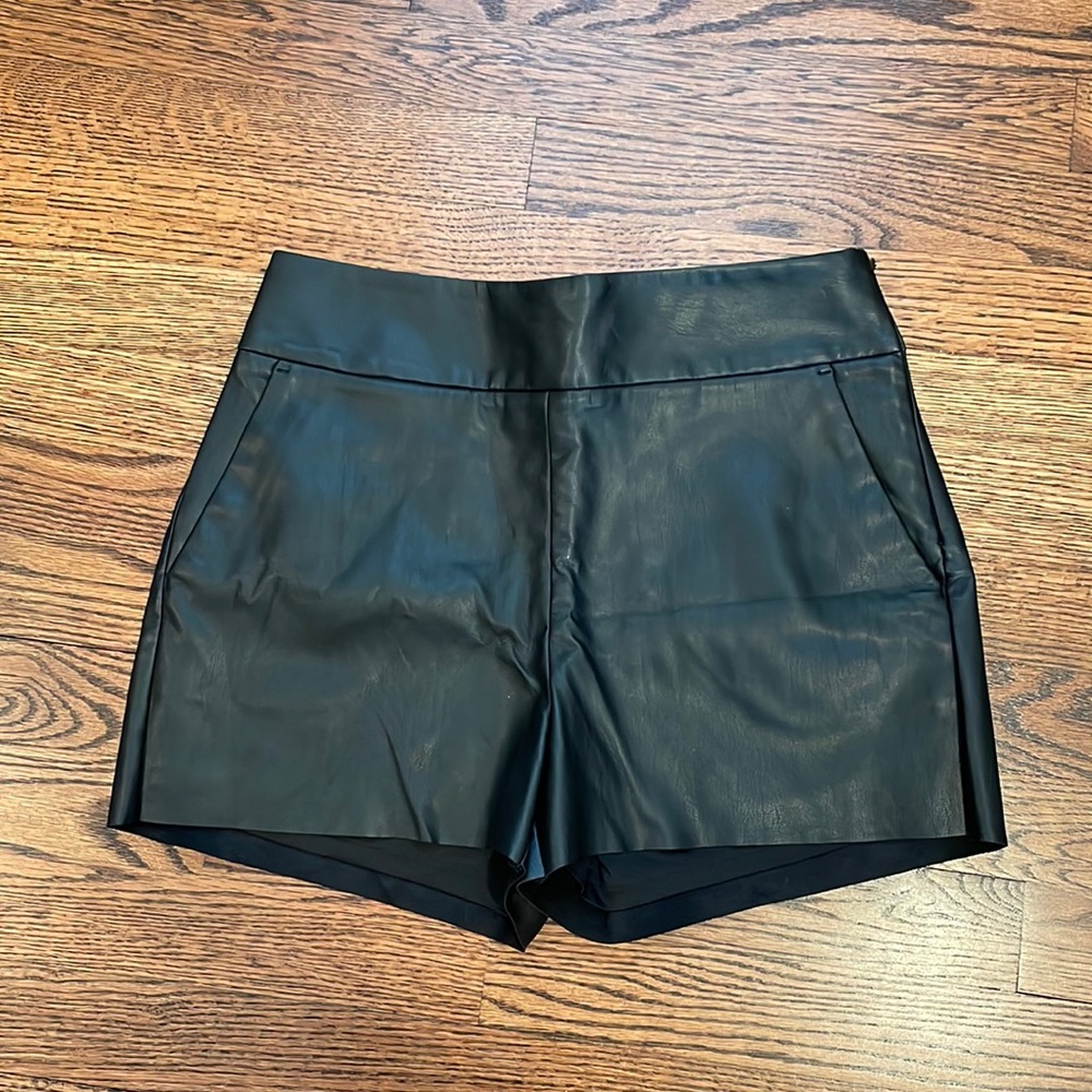 Express Faux Black Leather Shorts. Size 2.